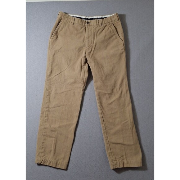 Brooks Brothers Clark Pants Mens 34x28 Tan Heavy Thick Trousers Cotton  EUC - Picture 1 of 10